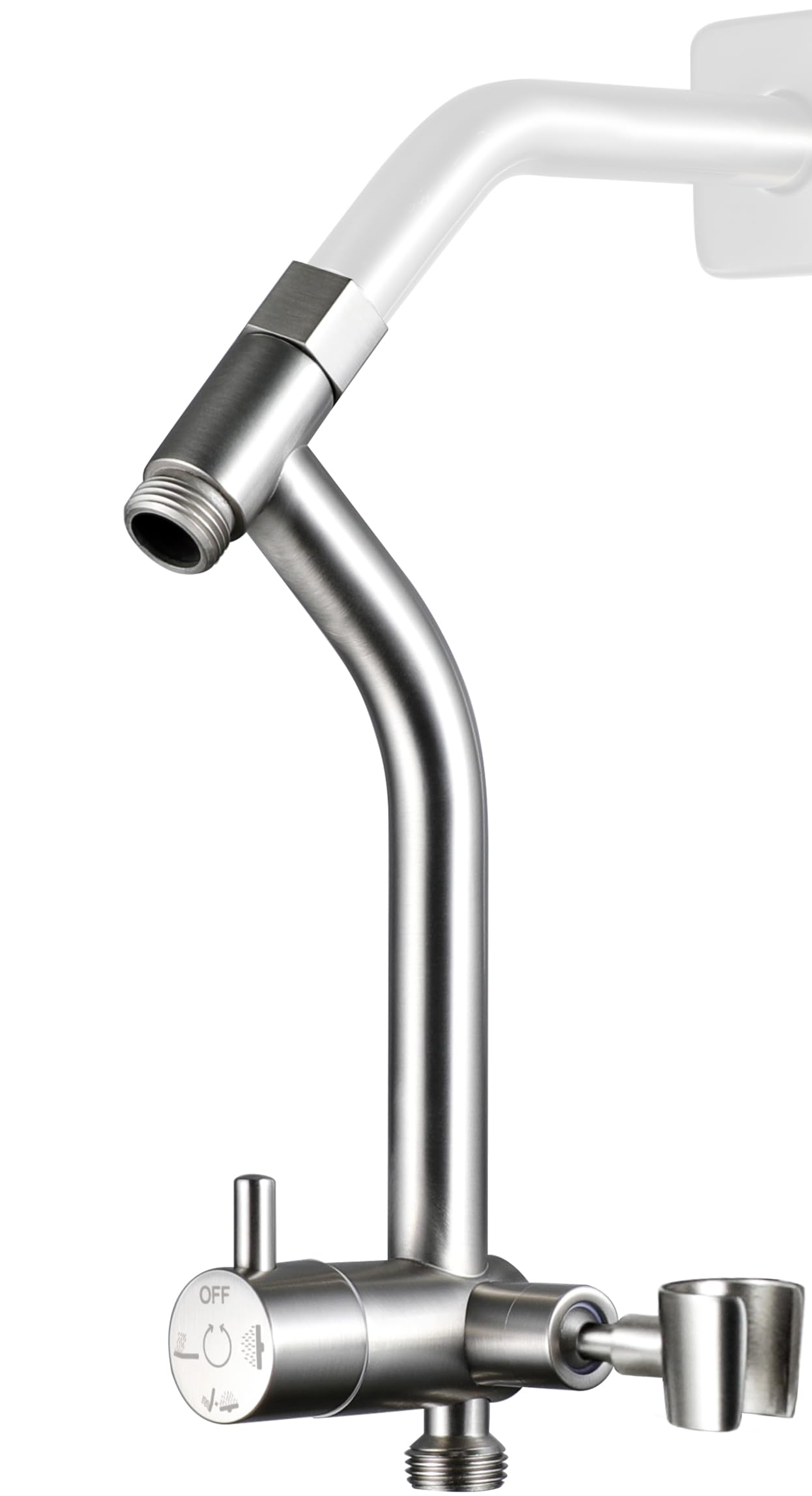 G-Promise metal shower diverter assembly shows durable all-metal construction for long-lasting performance