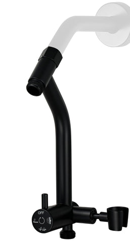 G-Promise metal shower diverter with low handheld holder for easy reach.