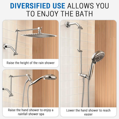 G-Promise shower arm with flange enhances wall clearance and stability.