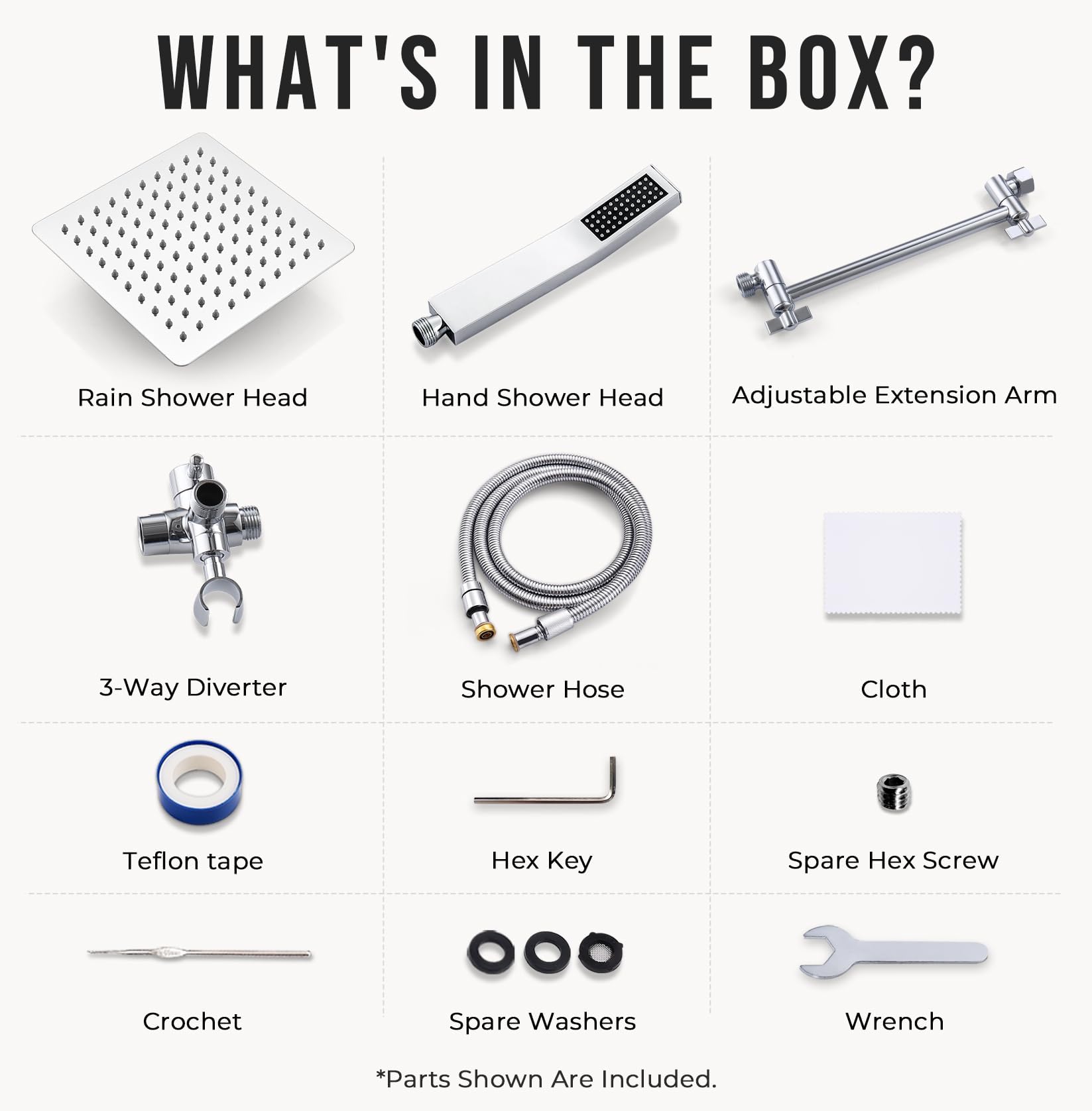 G-Promise shower-head and wand accessories kit simplifies setup and installation