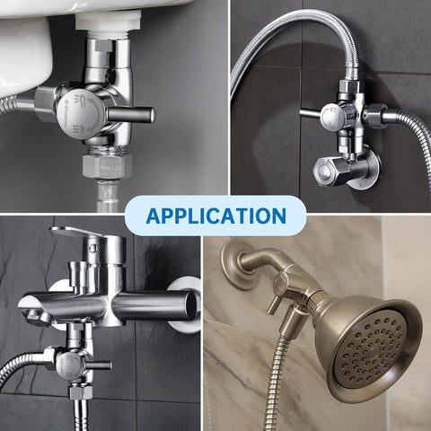 G-Promise three-way diverter assembly enabling versatile water flow options.