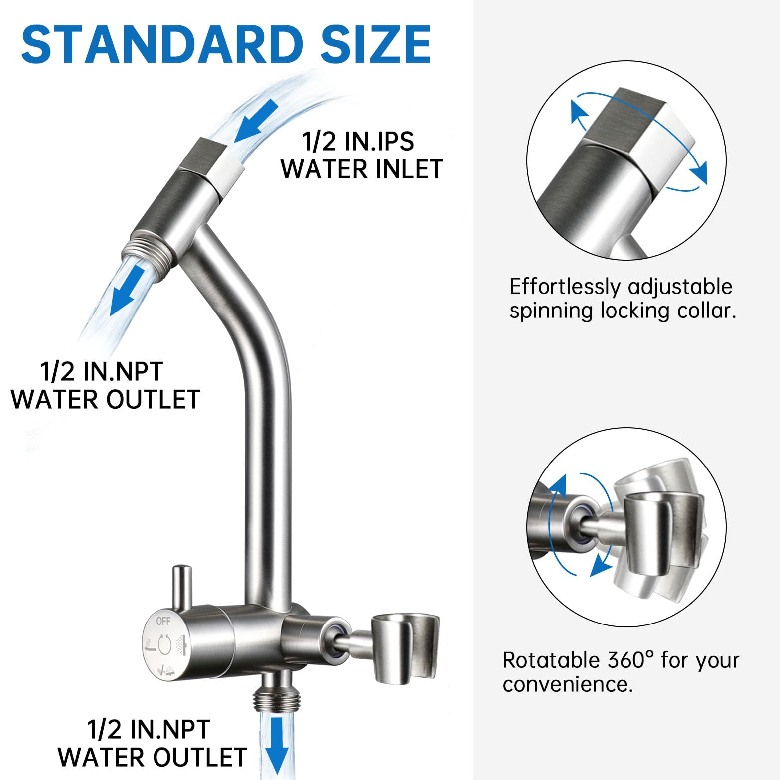 G-Promise universal 1/2-in inlet with two outlets fits most showers