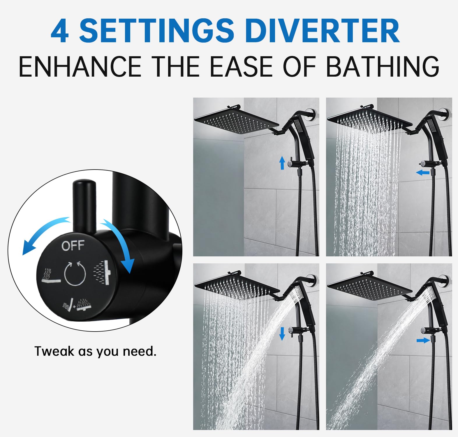 G-Promise universal 1/2-inch inlets and outlets fit most showers.