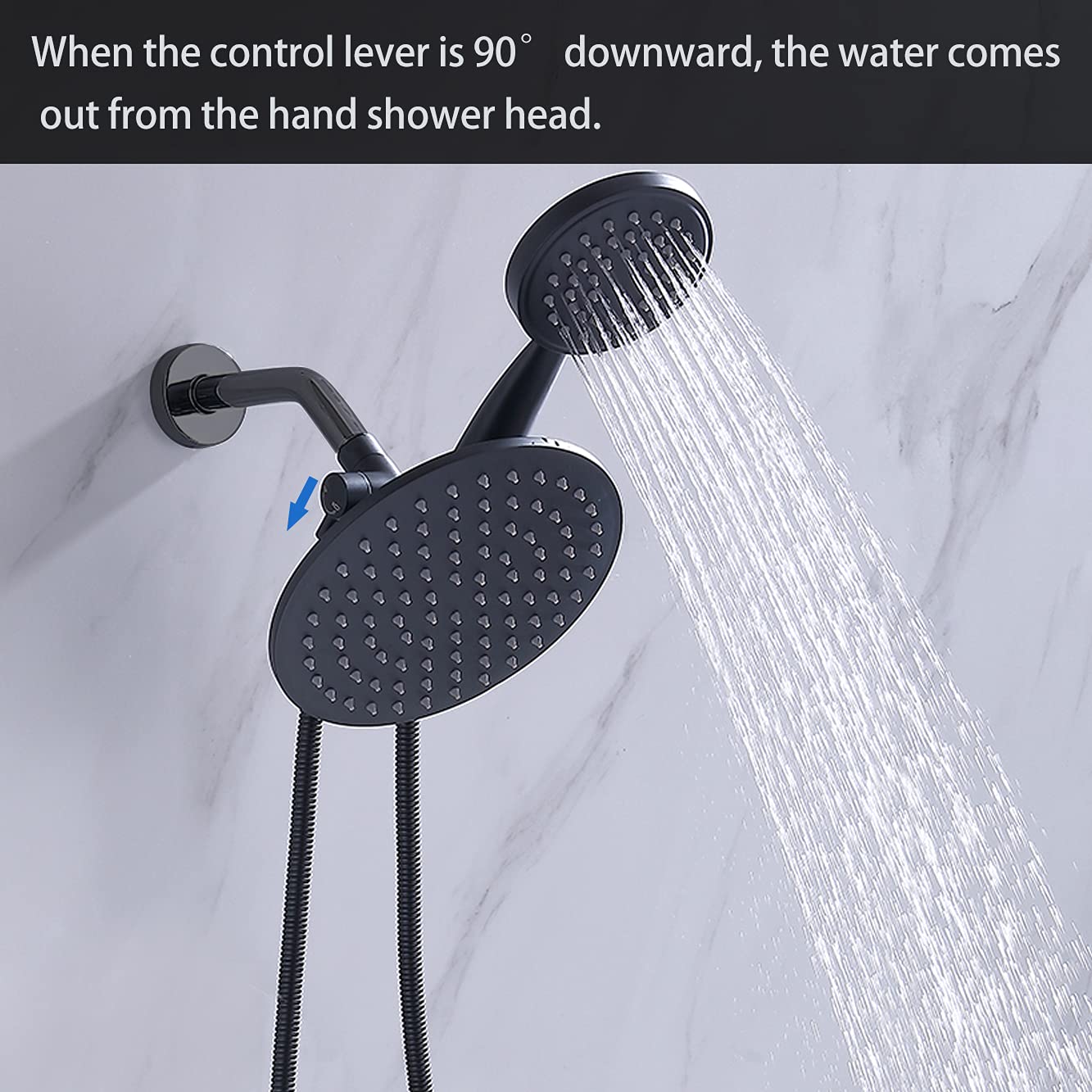 G-Promise universal 3-way diverter system supports handheld and fixed spray heads.