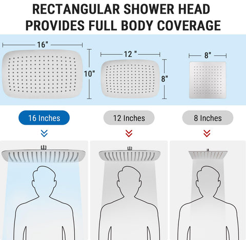 G-Promise wide rainfall showerhead creates a refreshing shower experience.