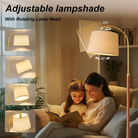 G-SAFAVA foot-switch on arc floor lamp for hands-free control