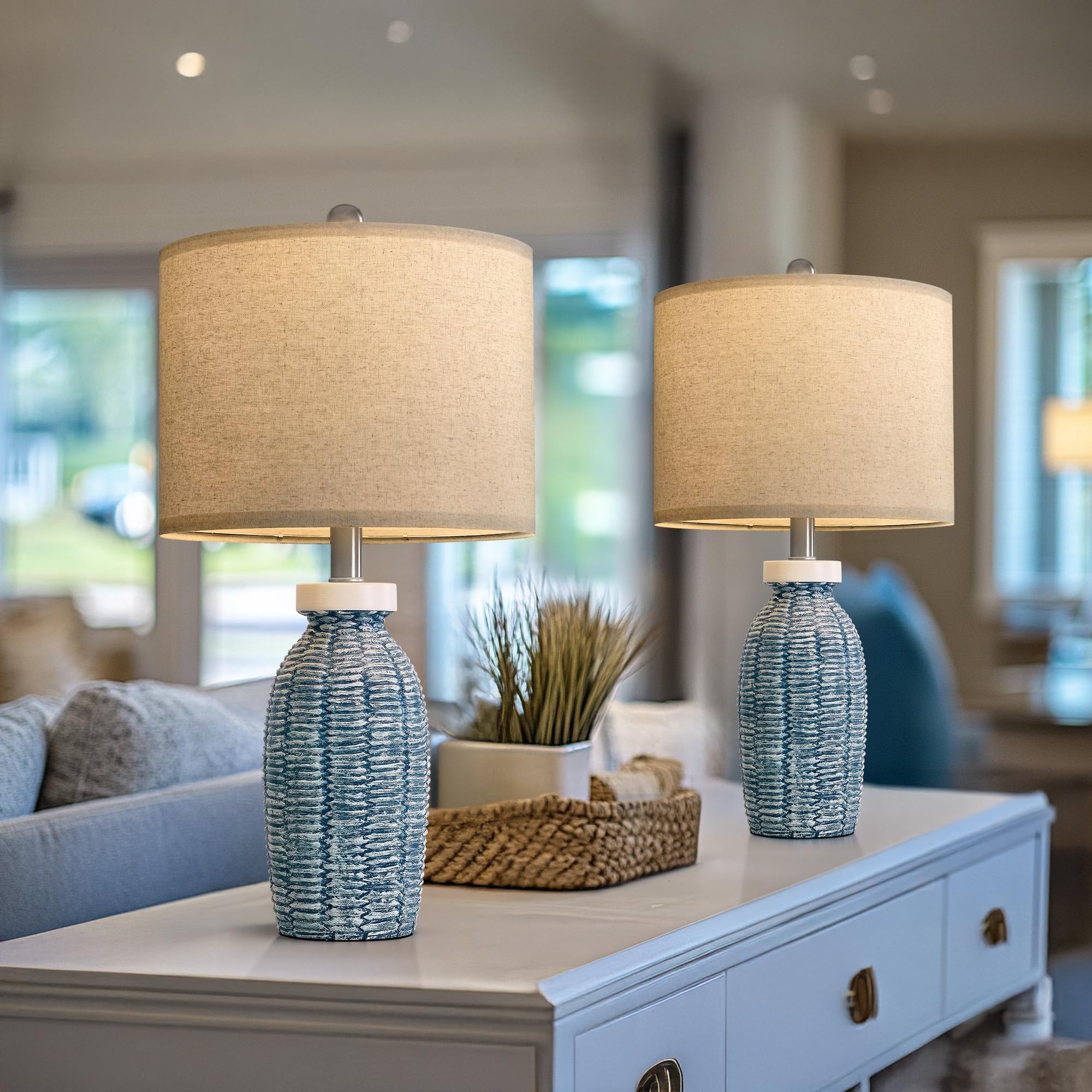 G-SAFAVA rustic modern blue lamps enhance spaces