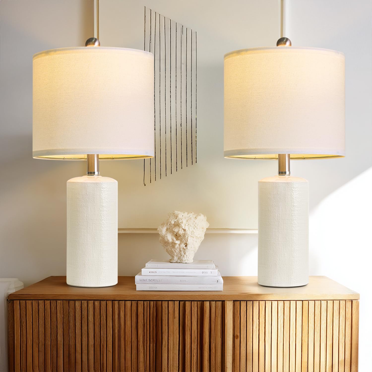 G-SAFAVA ceramic lamps pair suits boho or farmhouse decor styles