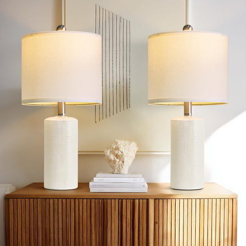 G-SAFAVA ceramic lamps pair suits boho or farmhouse decor styles