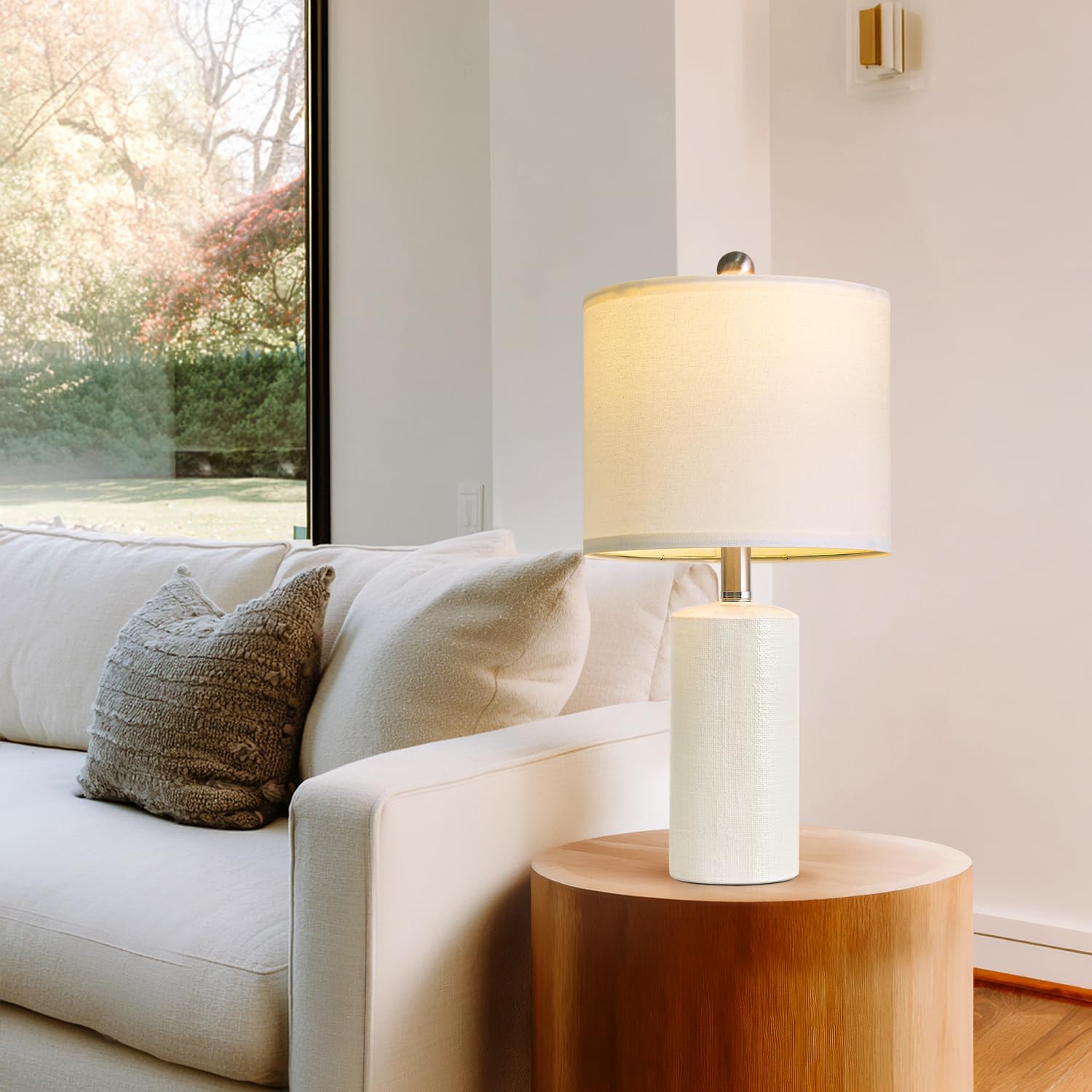 G-SAFAVA 20.5-inch ceramic lamps offer compact, stylish bedroom lighting