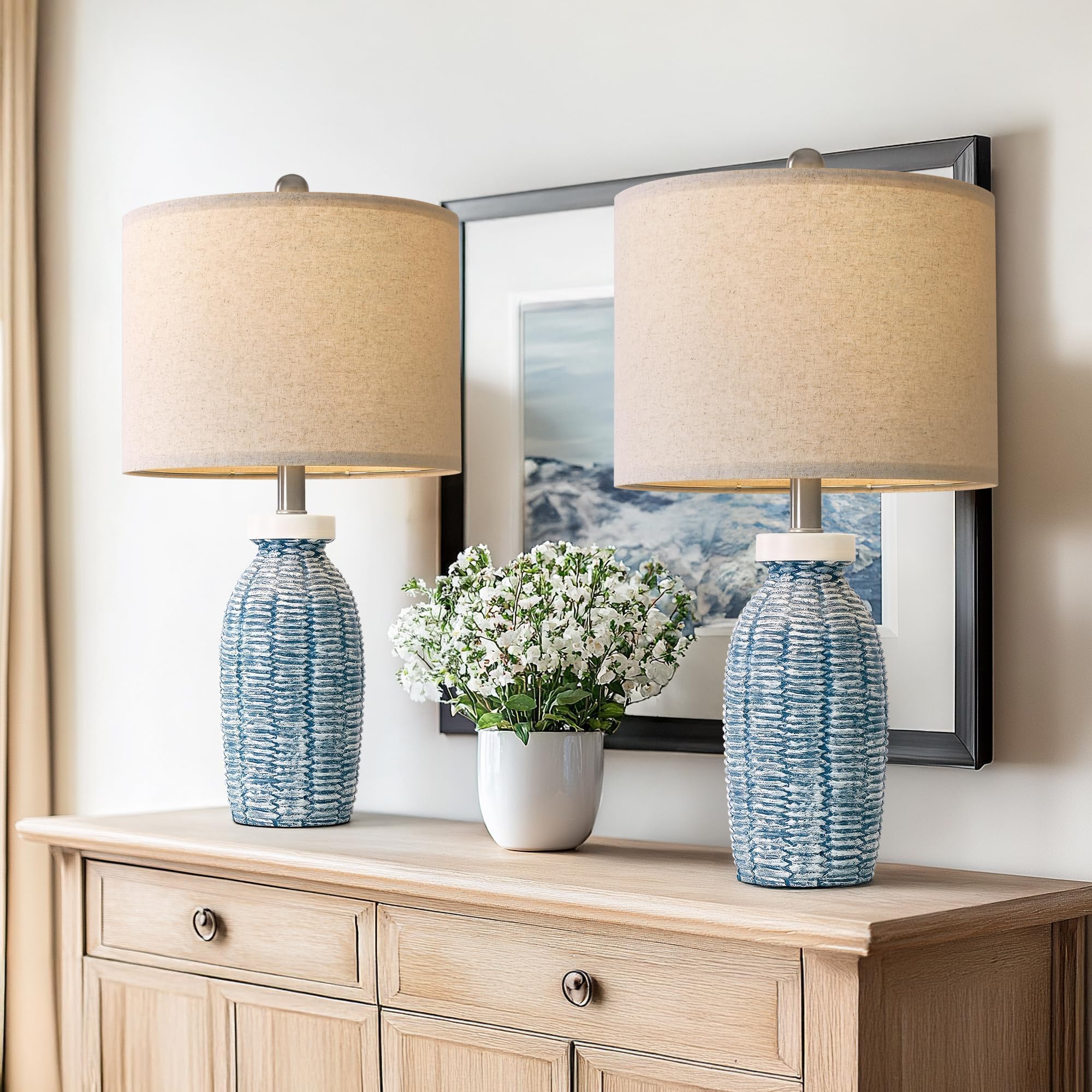 G-SAFAVA two-pack blue table lamps for versatile gifting