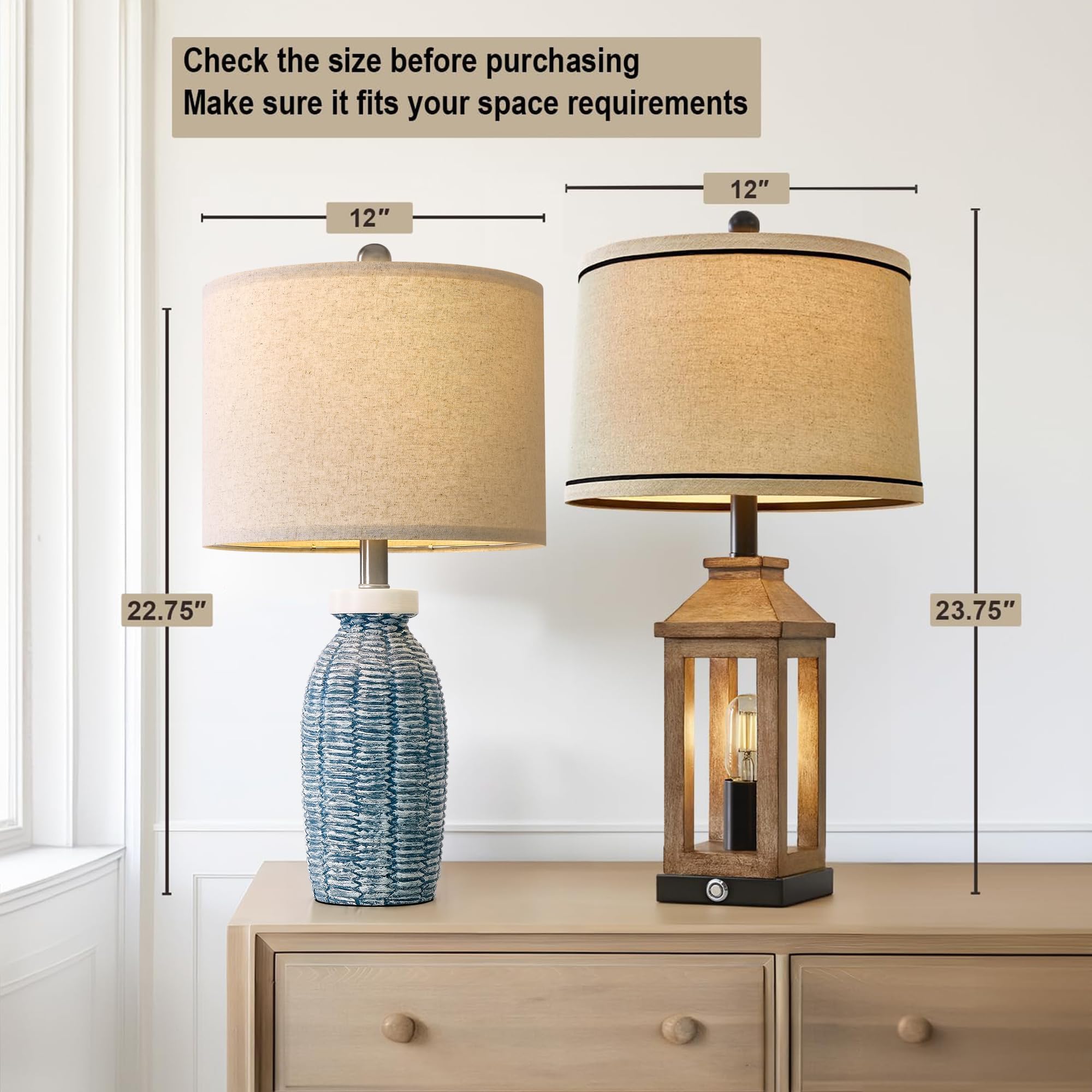 G-SAFAVA vintage retro lamps in blue finish add charm