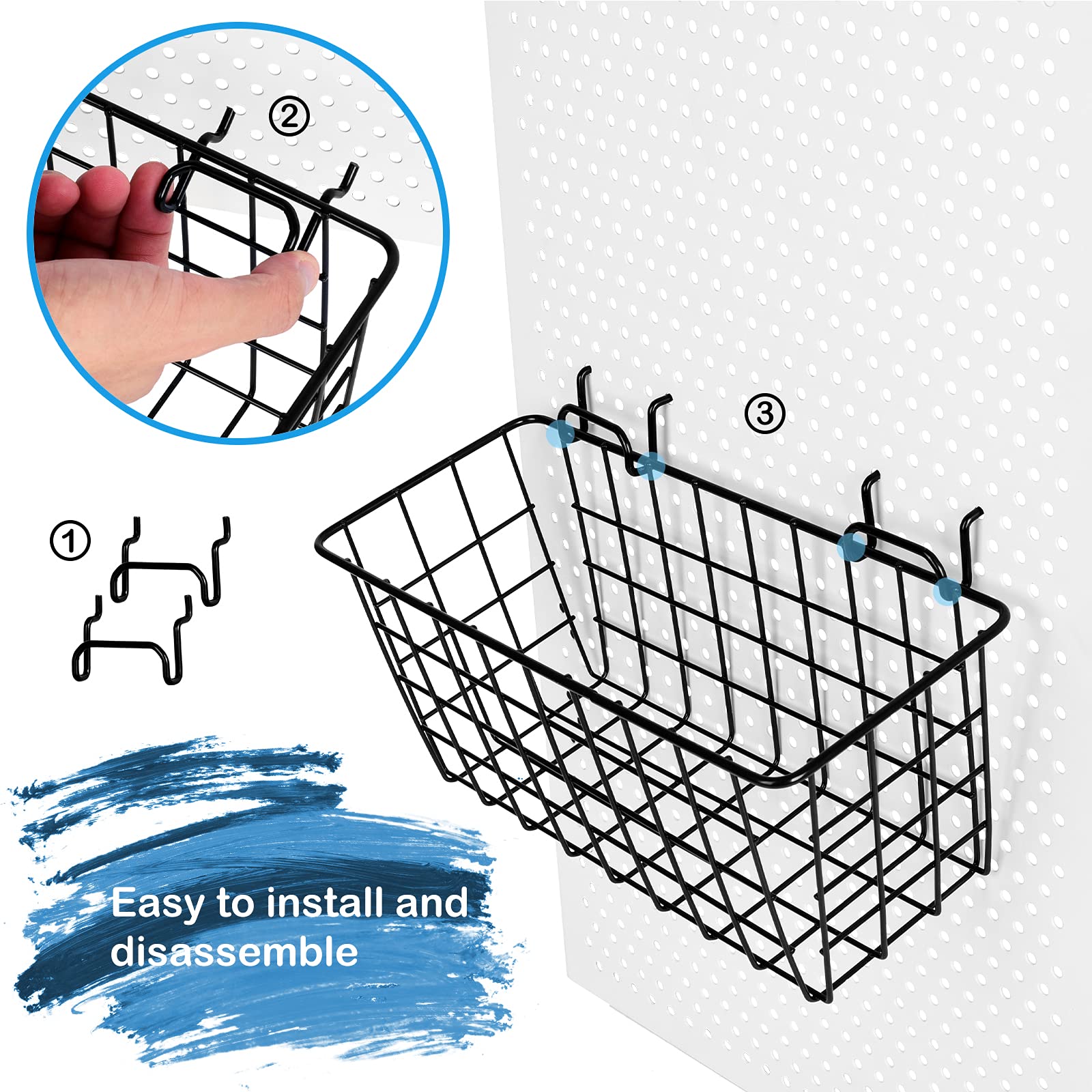 G.CORE pegboard bottom basket accommodates larger items with organized display.