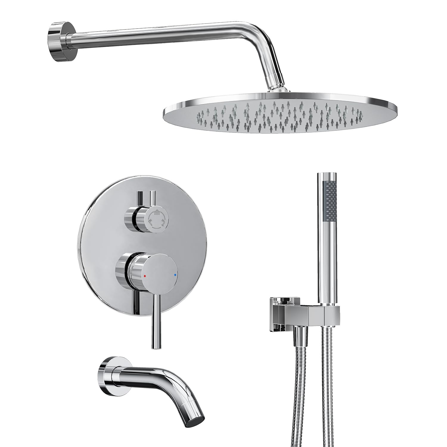 Gabrylly 10-inch rain shower head delivers immersive full-body coverage and powerful spray.