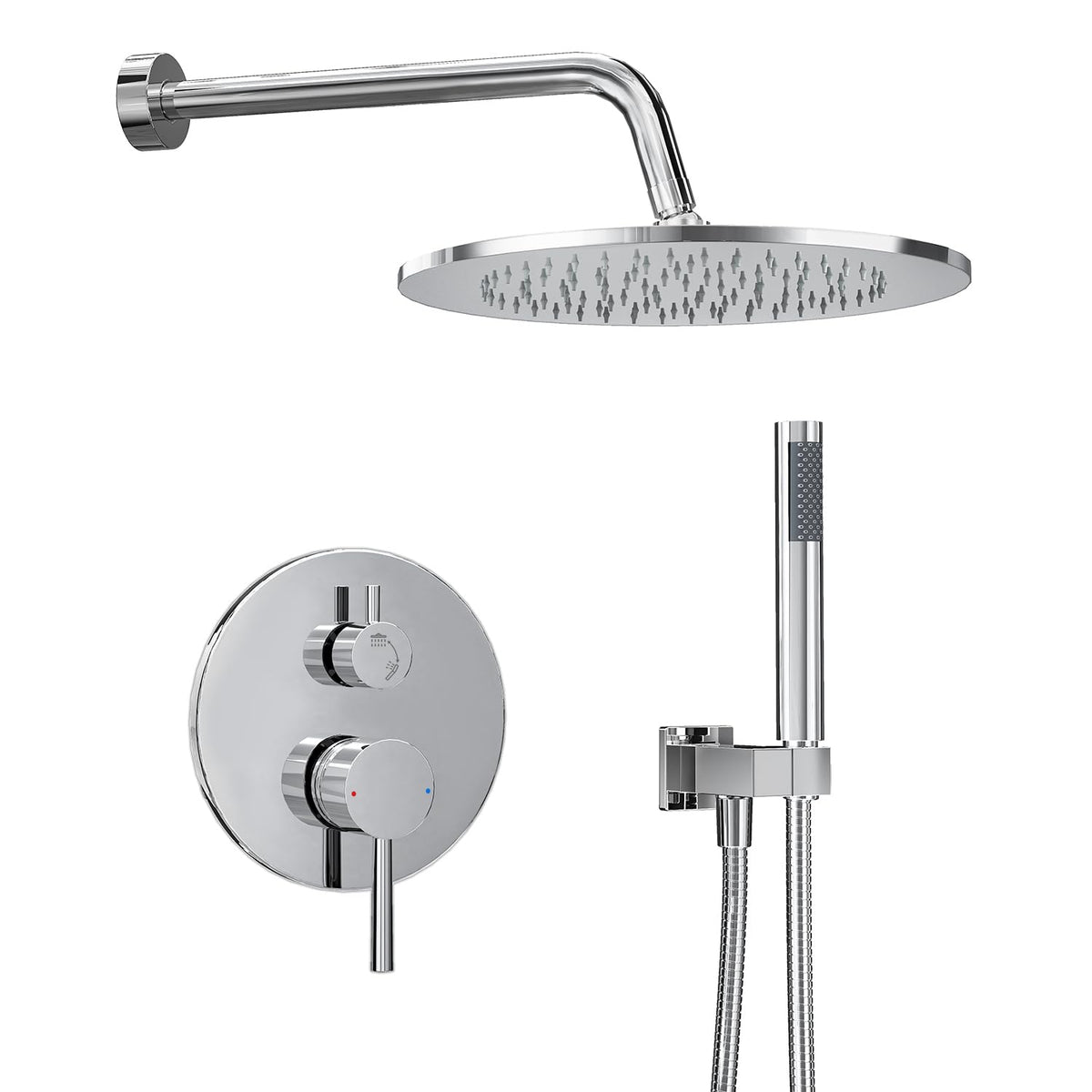 Gabrylly 10-inch rain showerhead for wide, refreshing coverage.