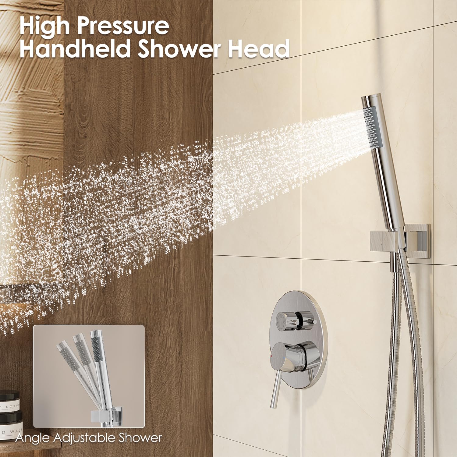 Gabrylly all-metal shower set provides durable, rust-resistant performance.