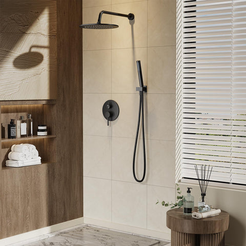 Gabrylly black shower faucet set handheld head provides flexible, targeted rinsing