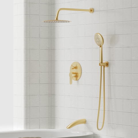 Gabrylly brushed gold valve ensures consistent temperature balance