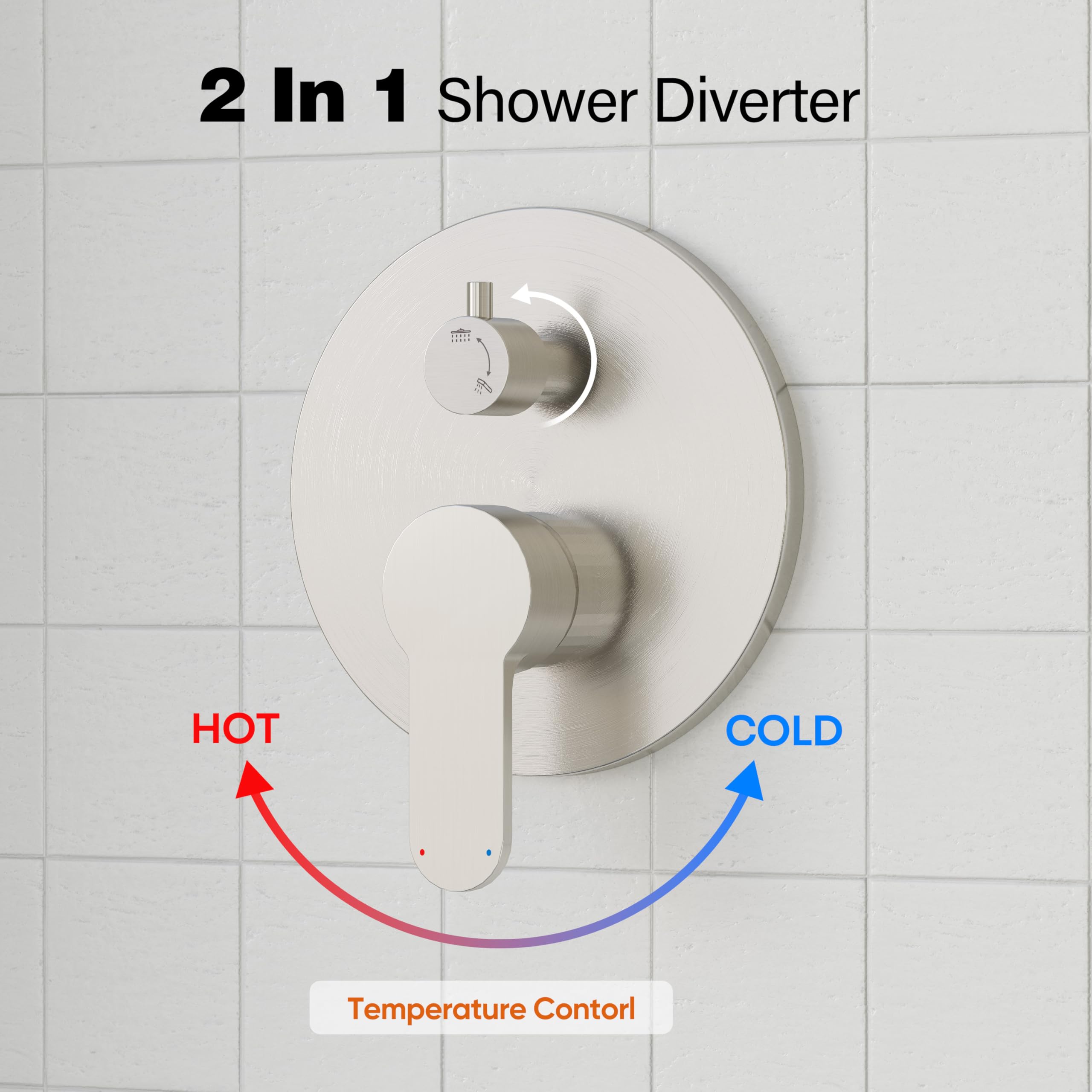 Gabrylly brushed nickel shower hose resists kinks for easy routing