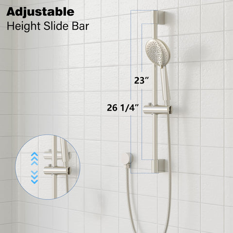 Gabrylly brushed nickel valve with diverter provides reliable temperature balance