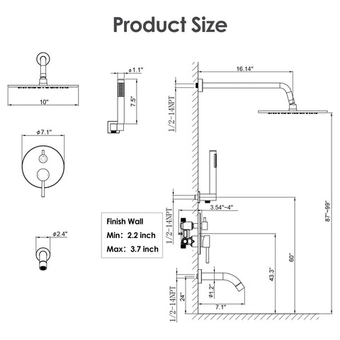 Gabrylly diverter-ready system allows smooth switching between overhead and handheld modes.