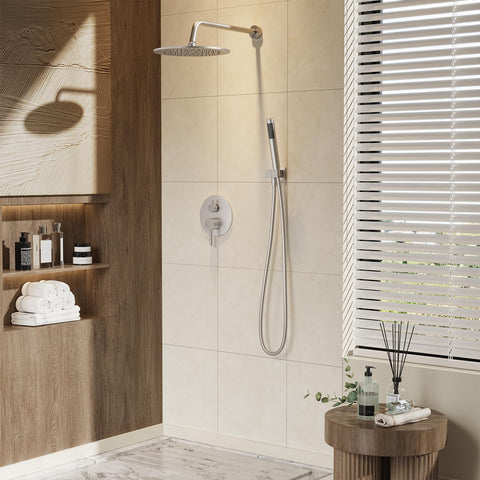 Gabrylly handheld shower head provides flexible, high-pressure spray for targeted rinsing.