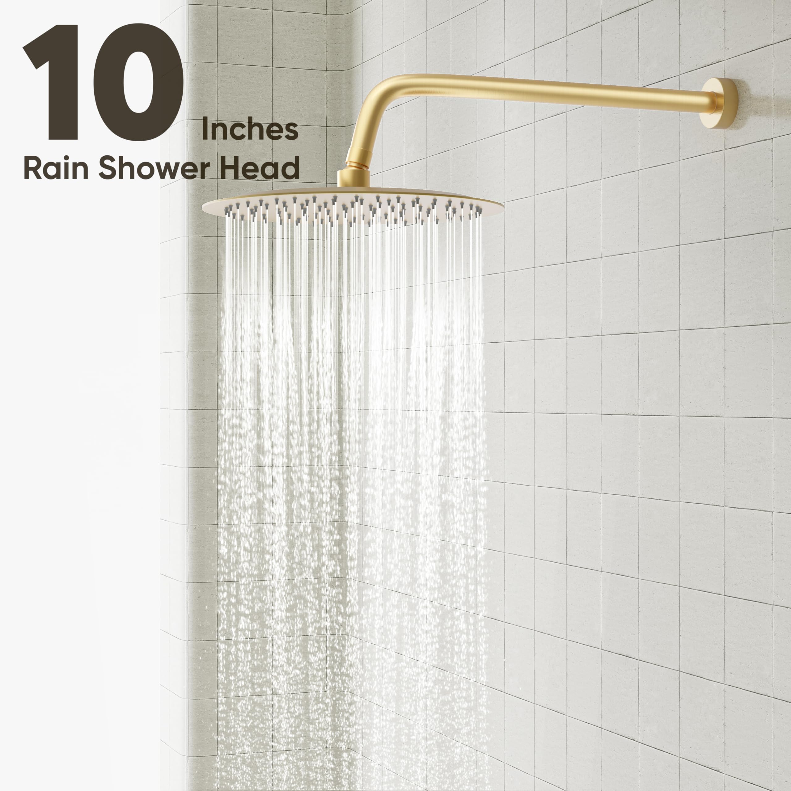 Gabrylly shower arm 14.8-inch enhances overhead spray reach