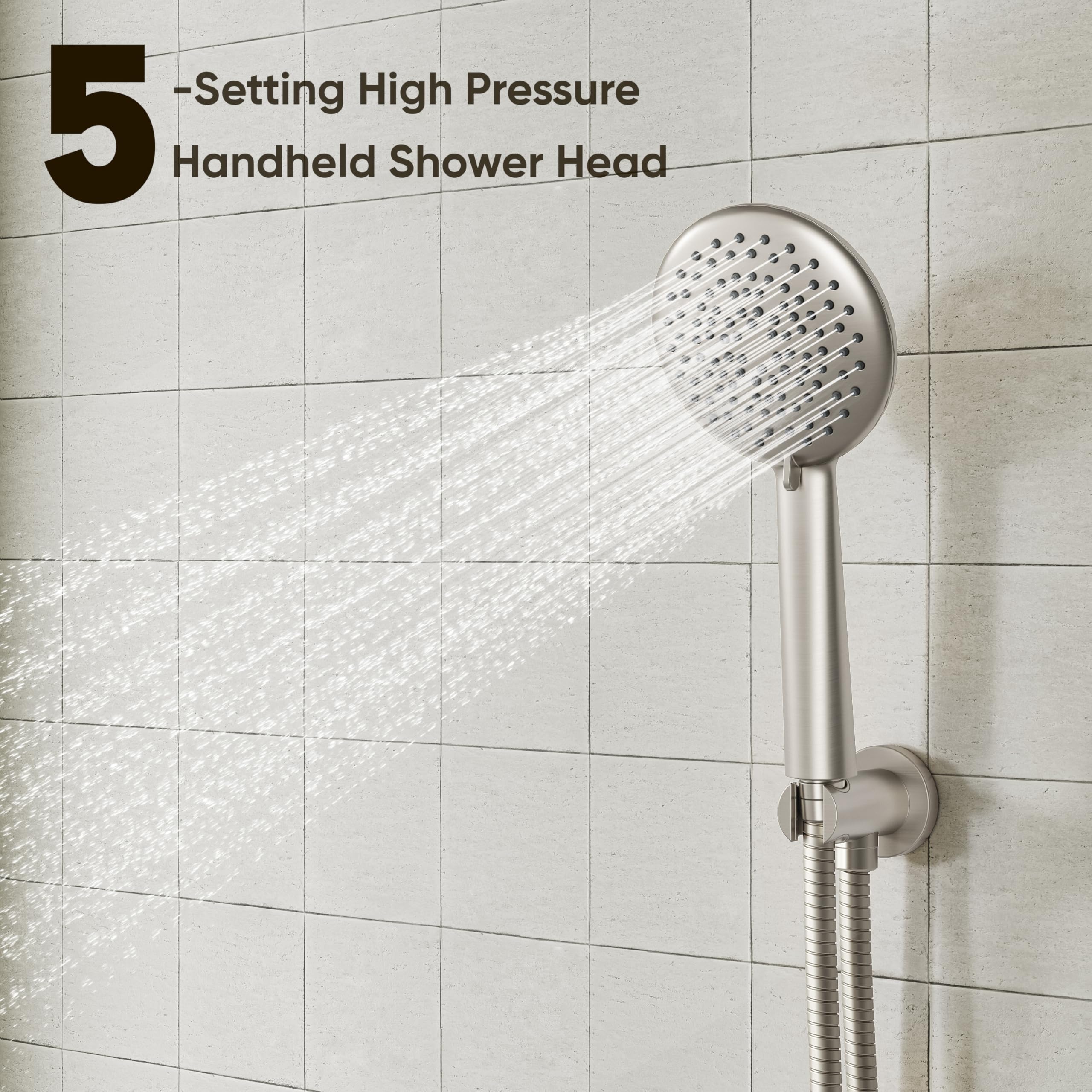 Gabrylly 59-inch shower hose offers flexible, comfortable installation.