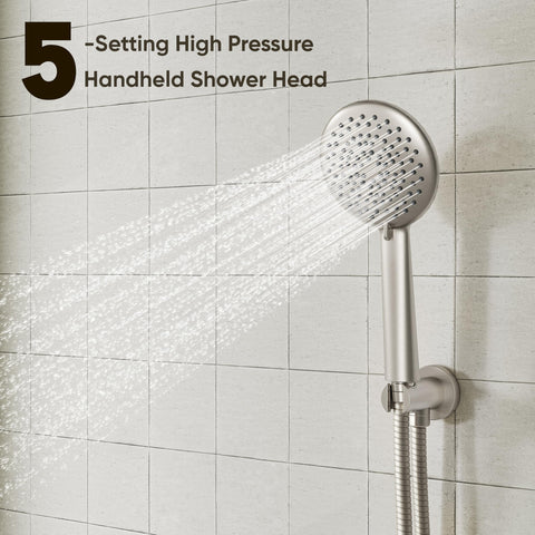 Gabrylly 59-inch shower hose offers flexible, comfortable installation.