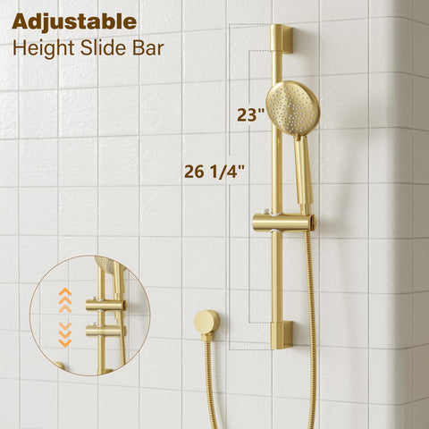 Gabrylly wall arm supports secure rain shower installation.