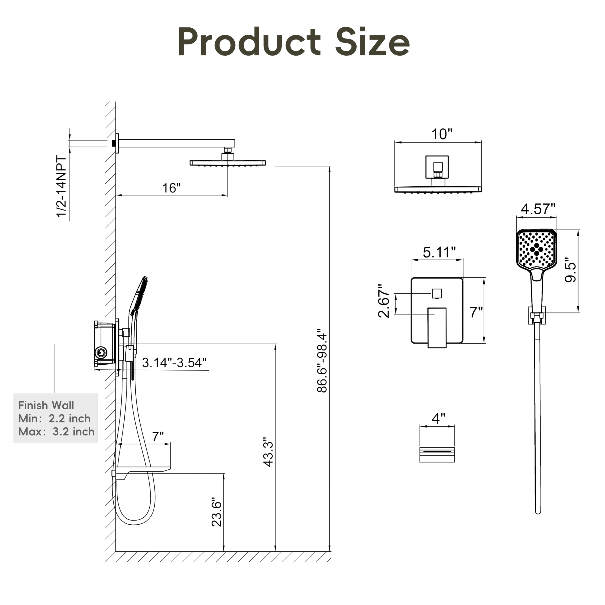 Gabrylly 59-inch hose offers flexible reach for handheld showering