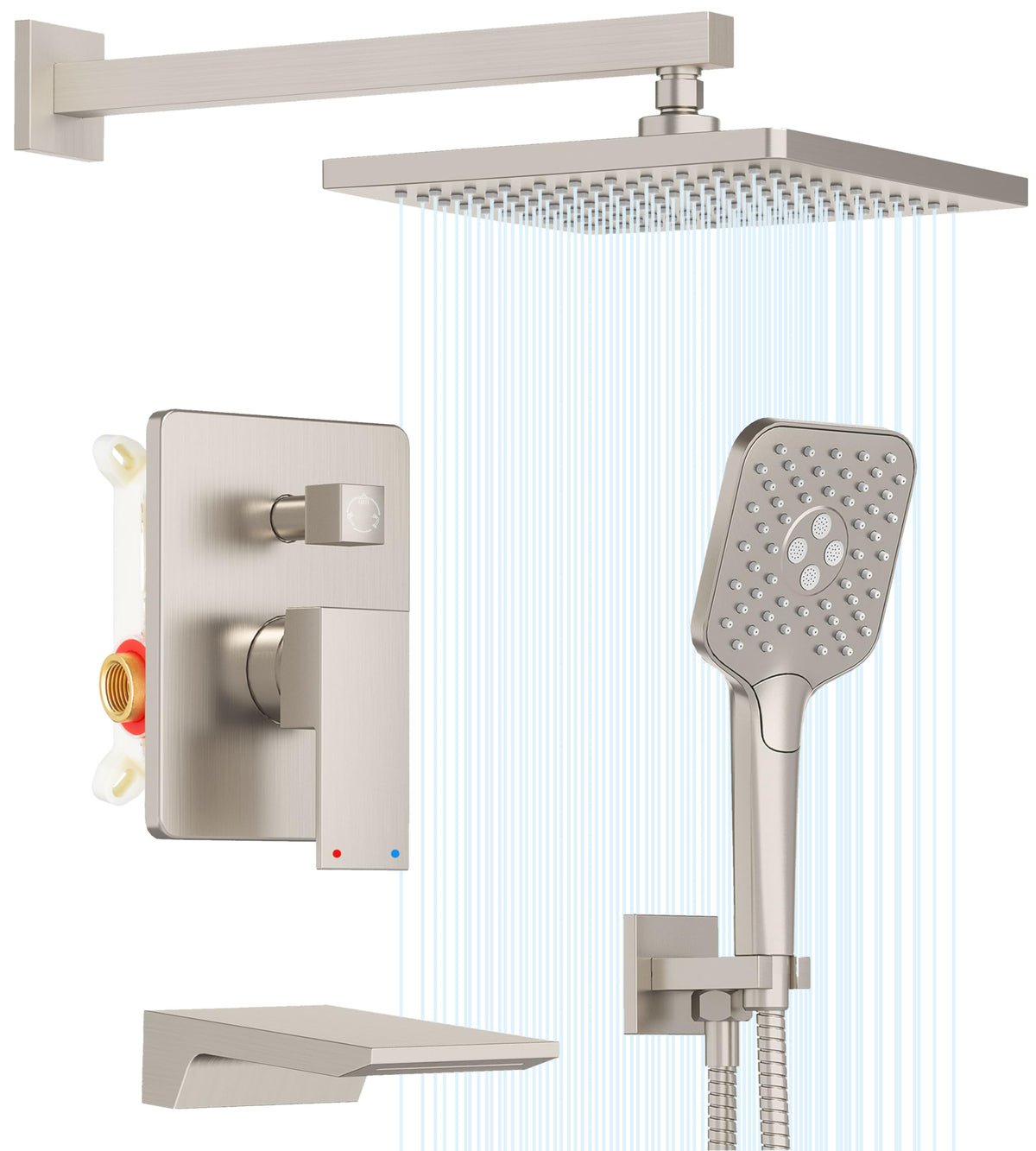 Gabrylly shower system rain head for spa-like experience at home