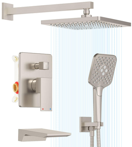 Gabrylly shower system rain head for spa-like experience at home