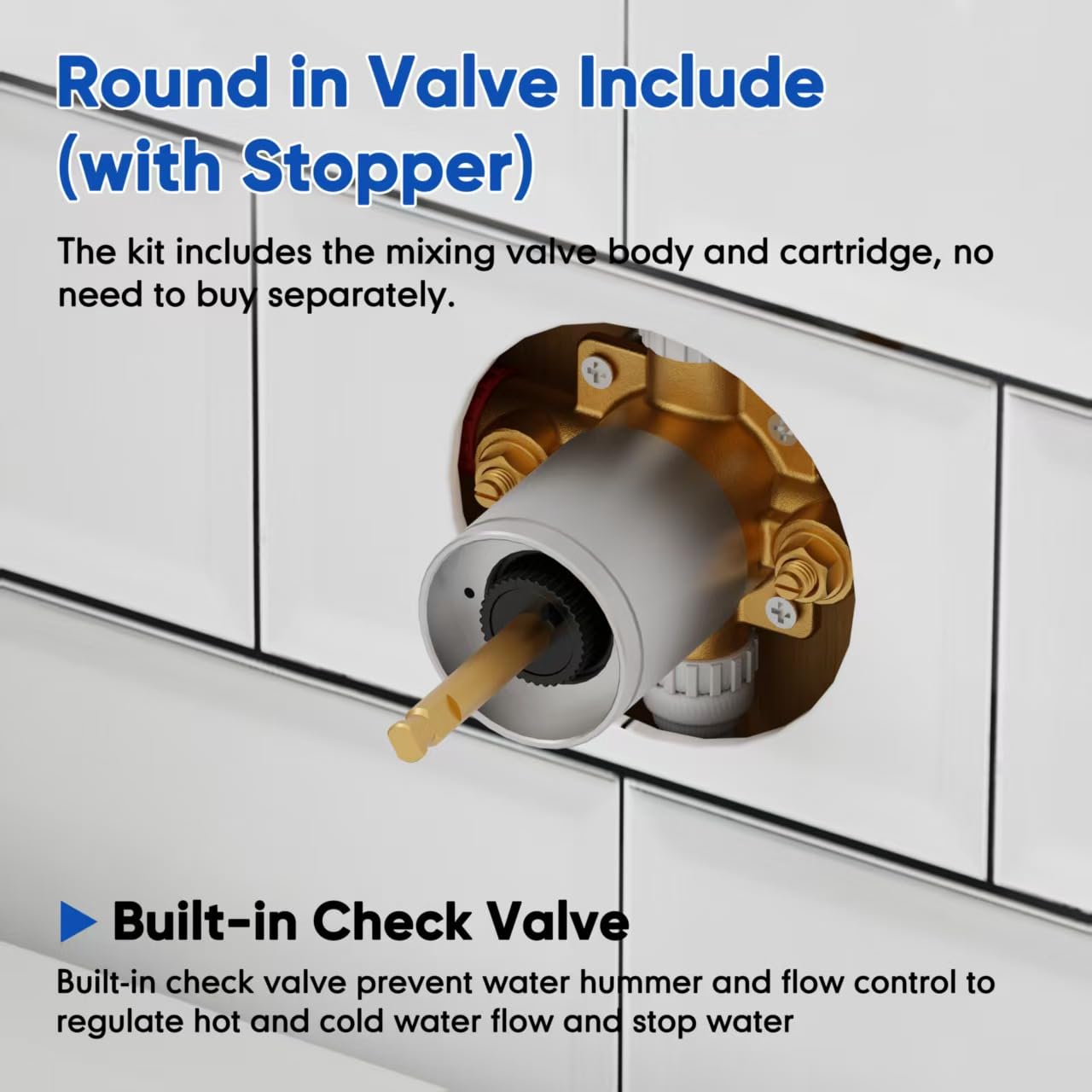 Gabrylly single-handle control provides precise water flow and easy temperature adjustments.