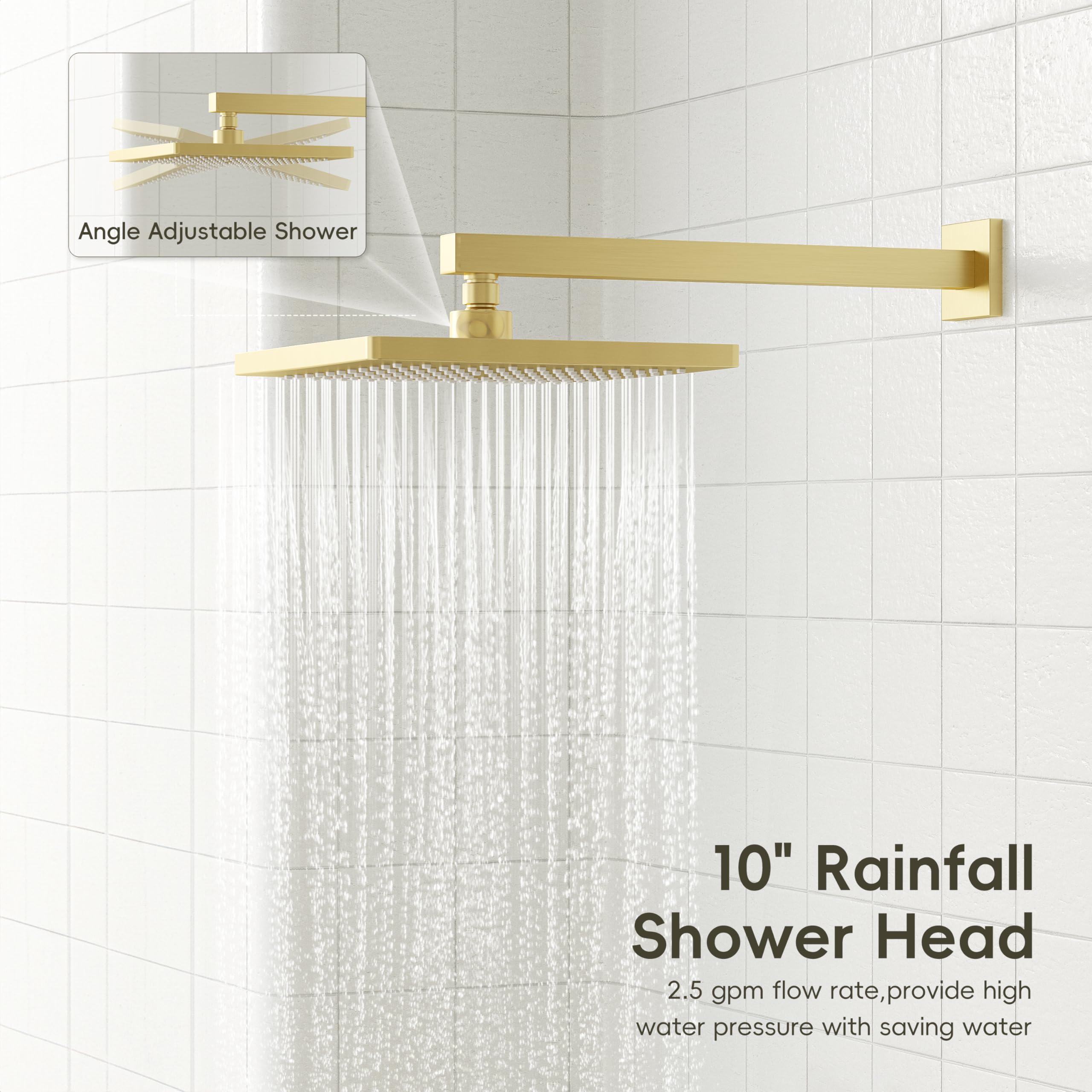 Gabrylly 59-inch stainless steel hose provides flexible, easy-to-maneuver showering.