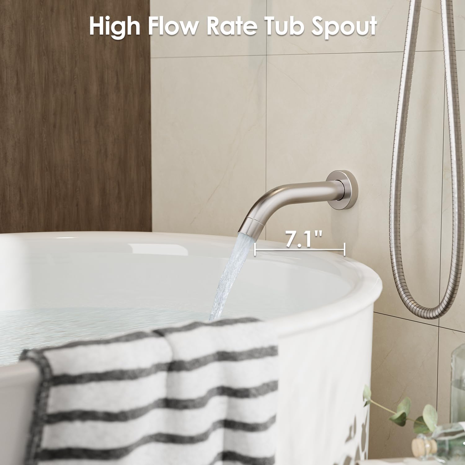 Gabrylly stainless steel tub spout for quick filling and steady temperature