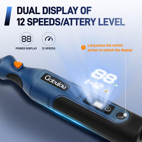 Gabujau cordless rotary tool mini with drill bit detail for precise drilling.