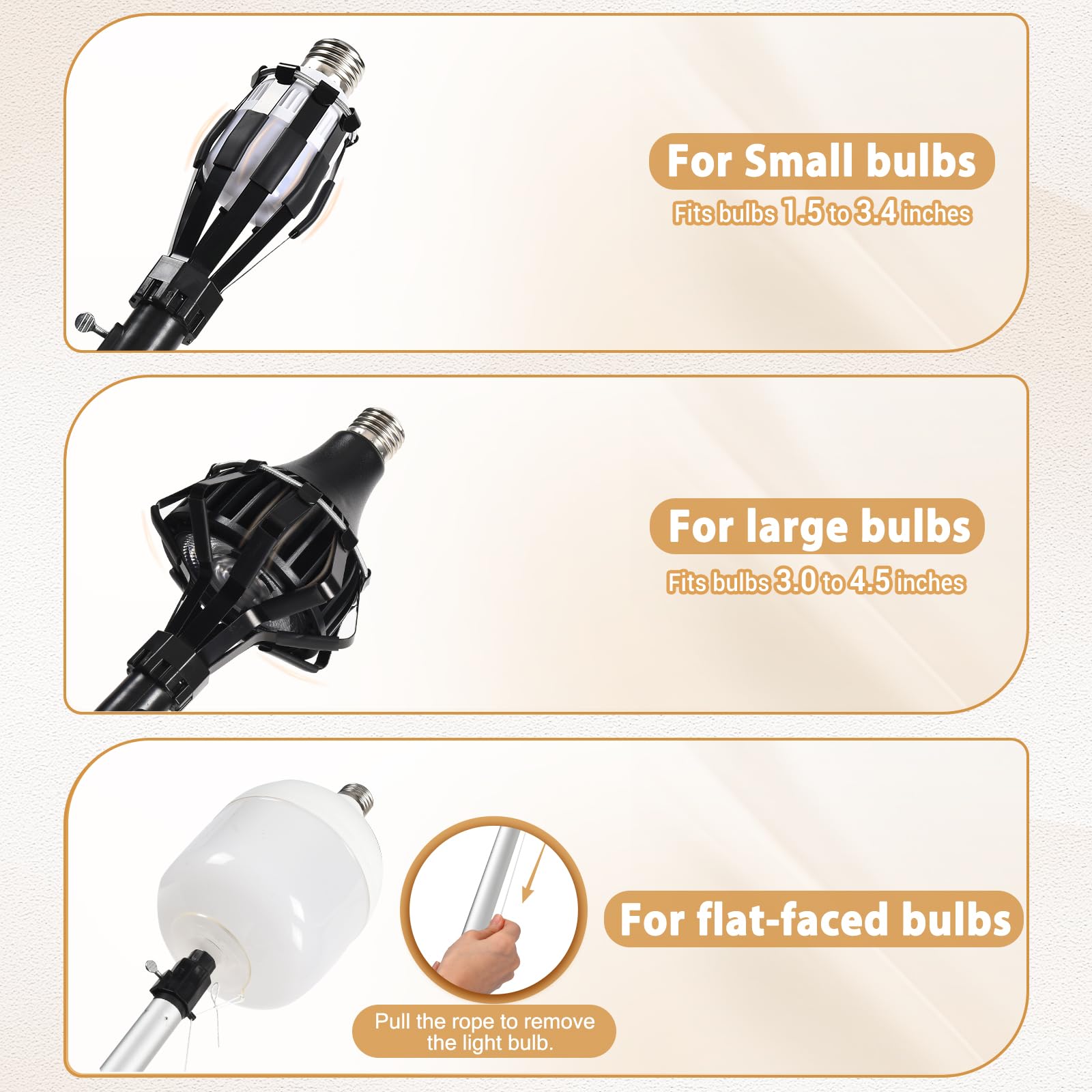 GADFISH aluminum alloy light bulb changer for indoor and outdoor use