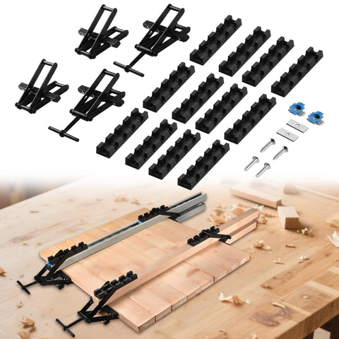 GADFISH panel clamps applying four-way pressure to prevent warping during assembly