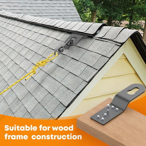 Gadgetzan Roof Anchor Hitch Clip installed on wood surfaces for reliable fall protection.