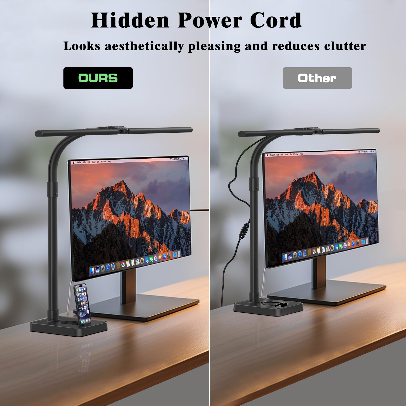 GAEFURY lamp with color temperature options from warm to cool.