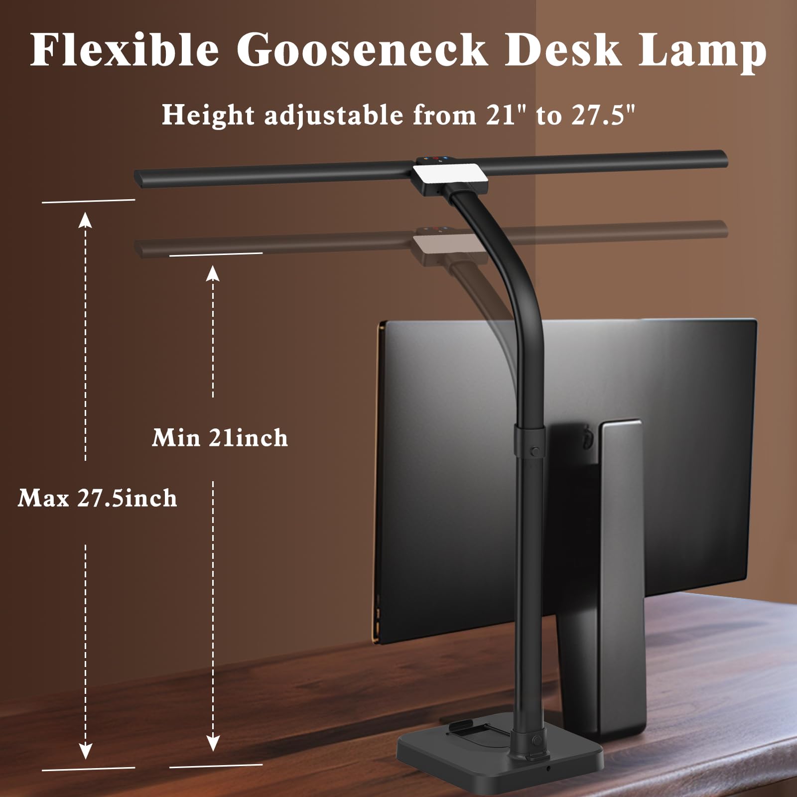 GAEFURY LED lamp features phone holder base for convenient viewing.