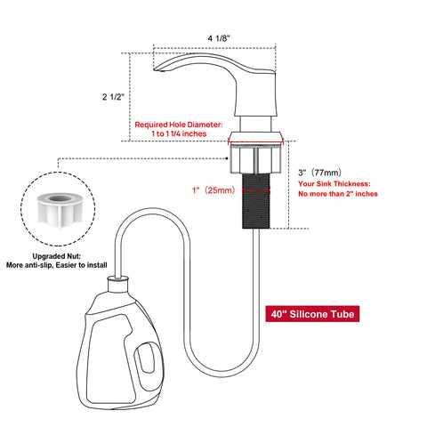 GAGALIFE Brushed Nickel pump component designed for daily use