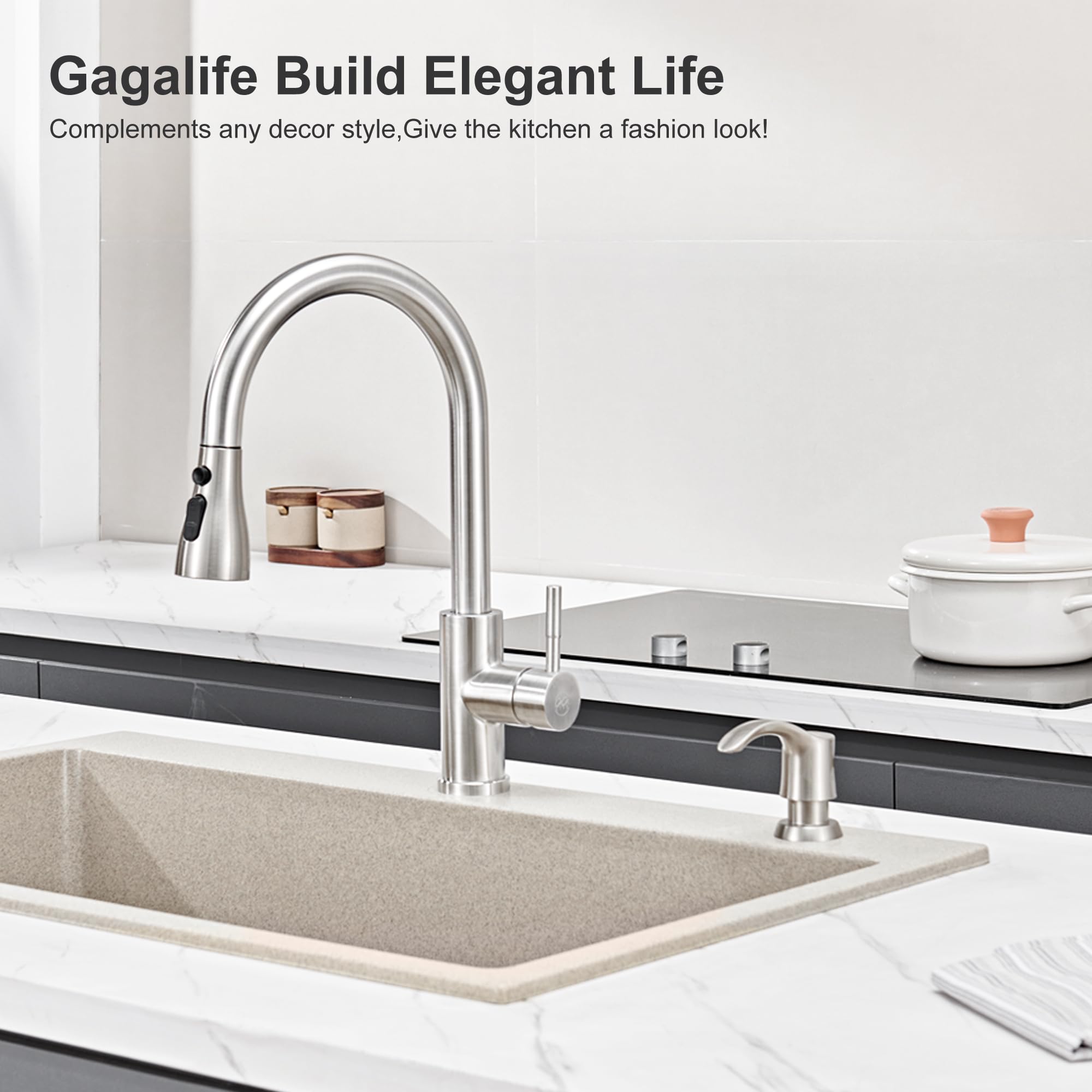 GAGALIFE versatile dispenser fits liquid soap, lotion, or detergent.