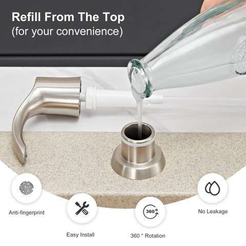 GAGALIFE close-up of brushed nickel spout shows durable finish.