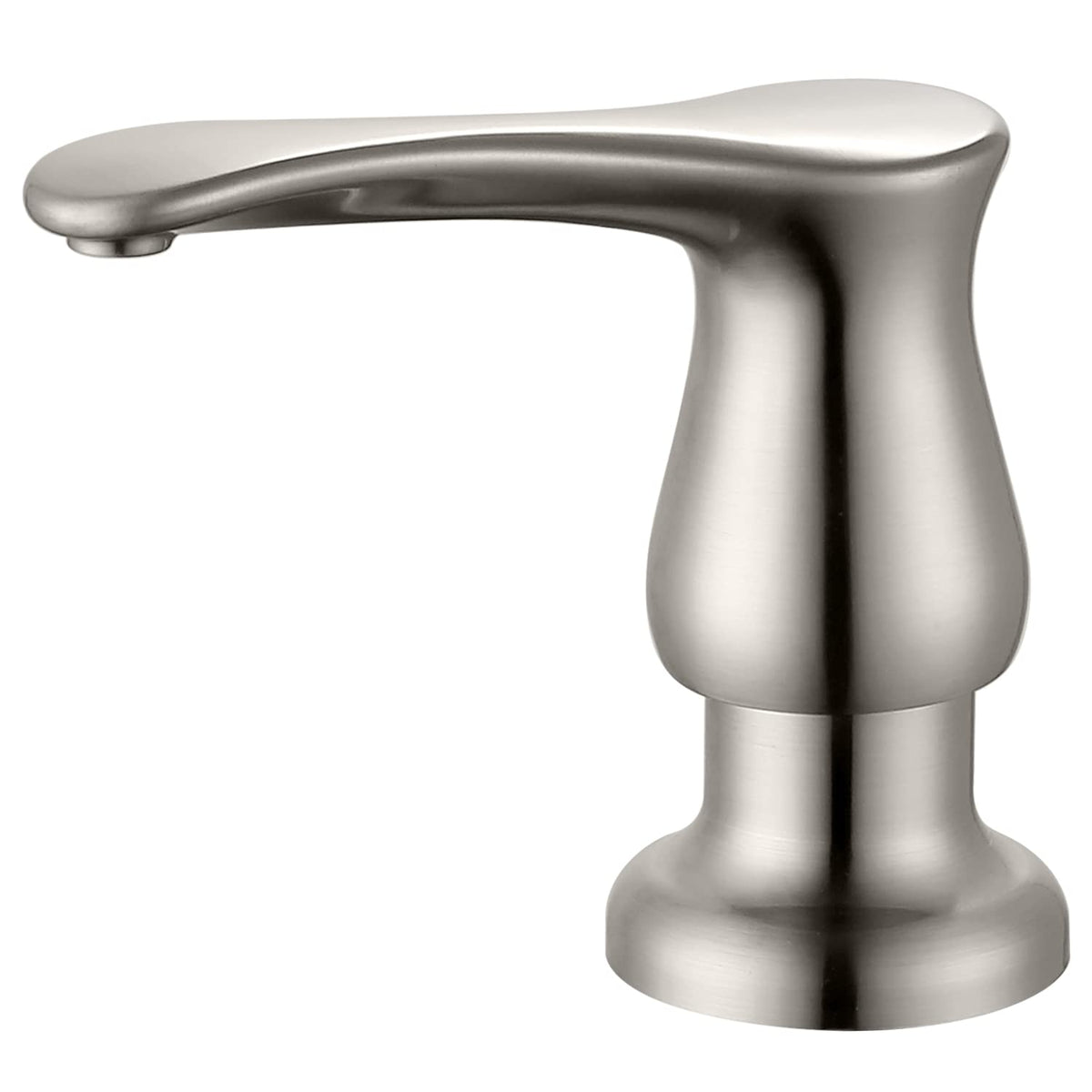 GAGALIFE Brushed Nickel kitchen sink soap dispenser with 17 oz bottle, easy top refill
