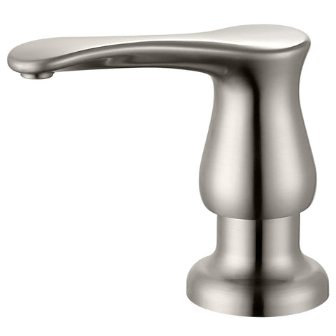 GAGALIFE Brushed Nickel kitchen sink soap dispenser with 17 oz bottle, easy top refill
