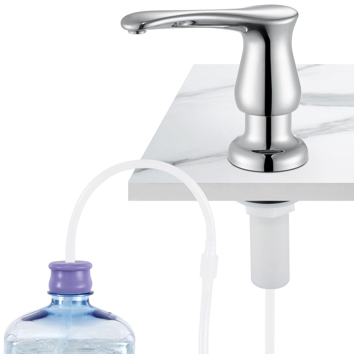 GAGALIFE chrome kitchen sink soap dispenser front view for modern style