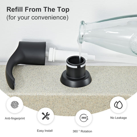 GAGALIFE dispenser with a matte black finish complements modern sinks and easy maintenance.