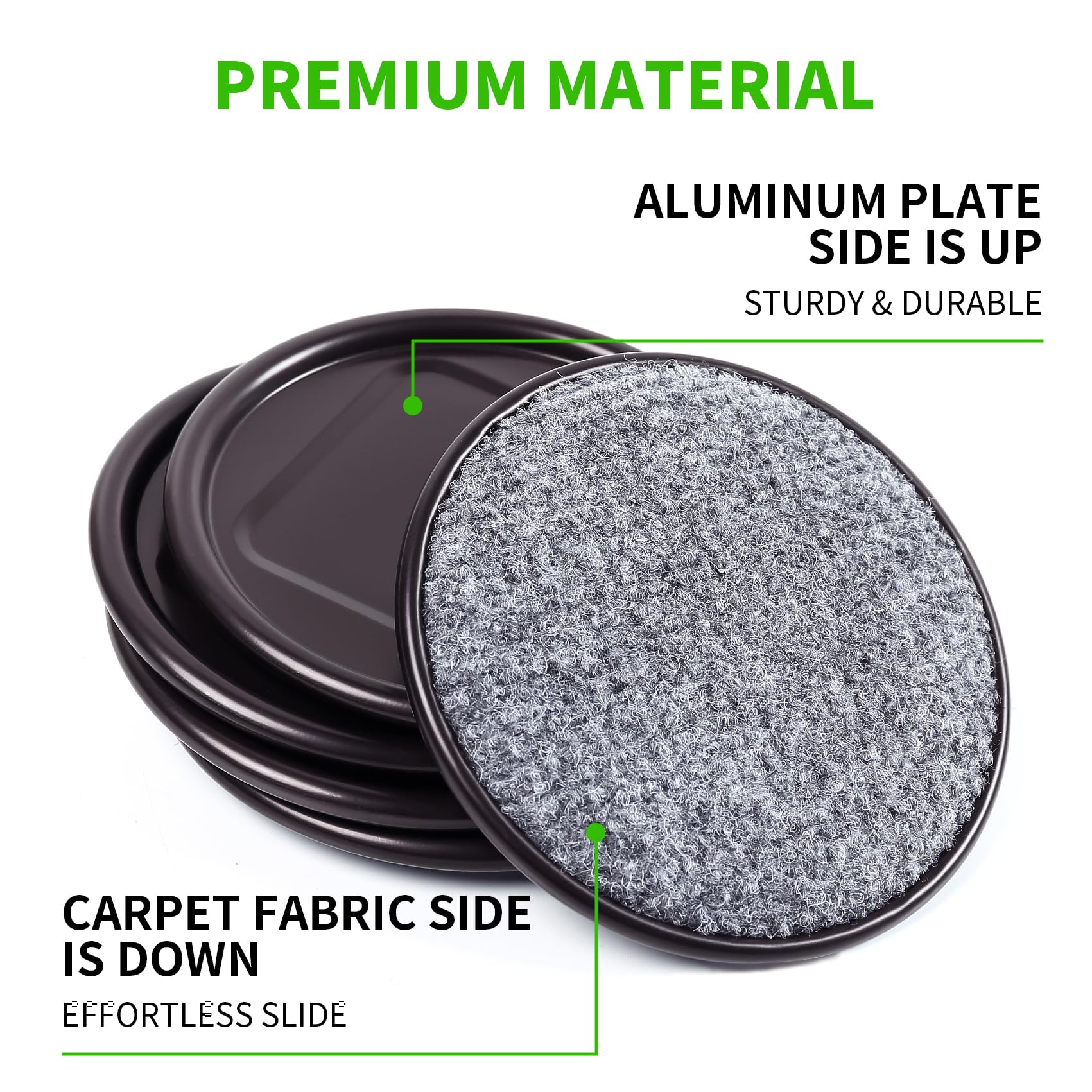 Gaguiup felt pads with aluminum backplate offer durable protection for legs and elegant, unobtrusive look.